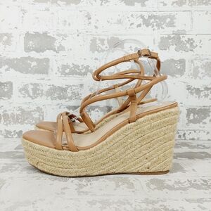NEW BP Beige Cohan Espadrille Wedge Strappy Sandals H86